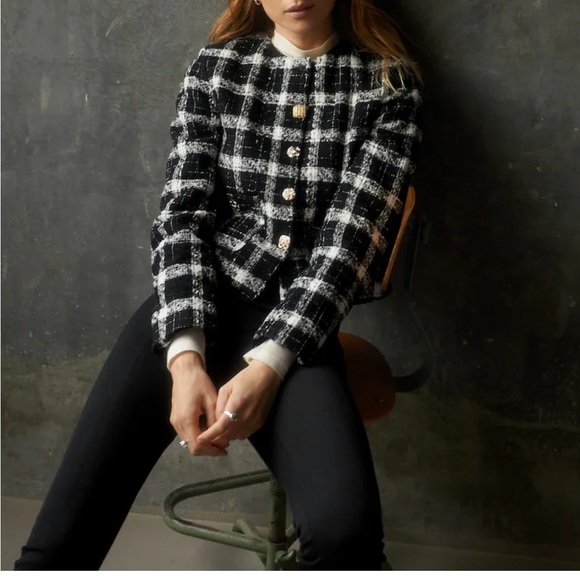 Mango NWT Check Tweed Jacket - Picture 13 of 16